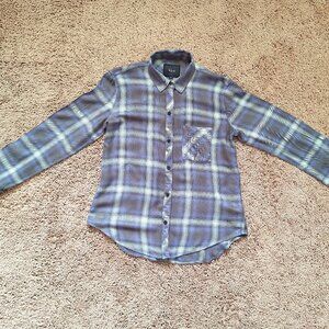 Rails Hunter Mint Ash Blue long sleeve button-down plaid shirt